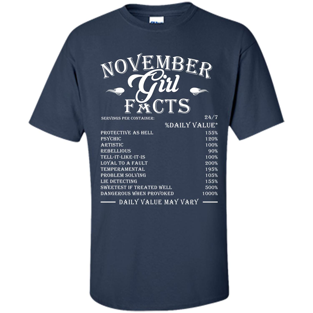 November Girl Facts T-shirt Navy