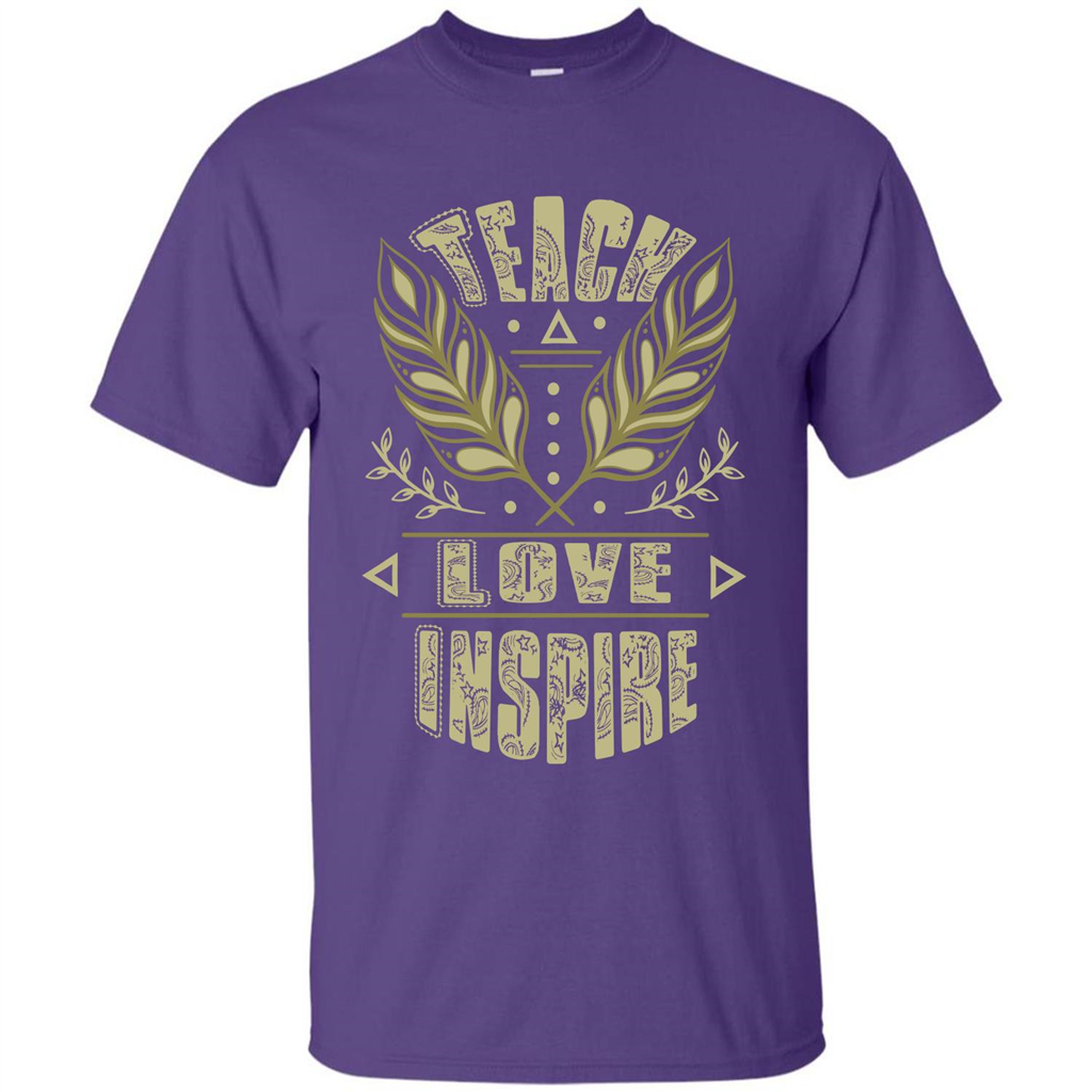 Teacher T-shirt Teach Love Inspire T-shirt Purple