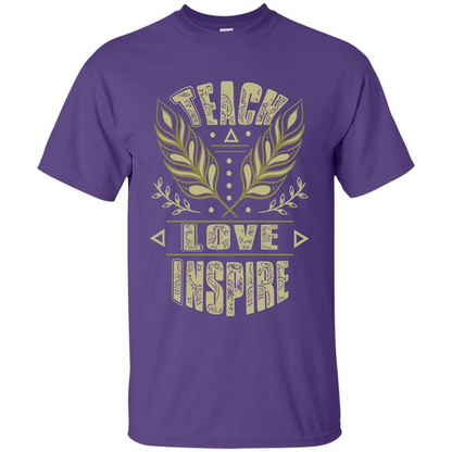 Teacher T-shirt Teach Love Inspire T-shirt Purple