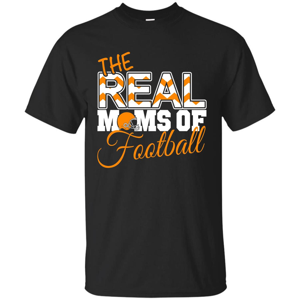 Real Moms of Football T-shirt Orange Football Mom T-Shirt Black