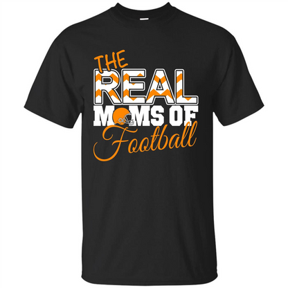 Real Moms of Football T-shirt Orange Football Mom T-Shirt Black