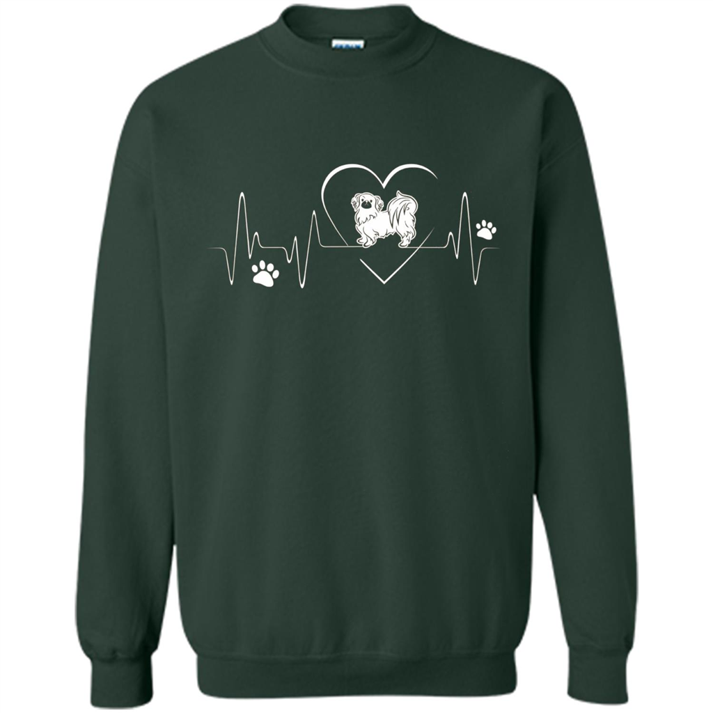 Pekehund T-shirt Pekehund Heart Beat T-shirt Forest Green