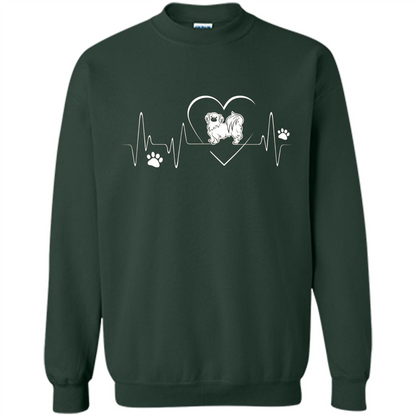Pekehund T-shirt Pekehund Heart Beat T-shirt Forest Green