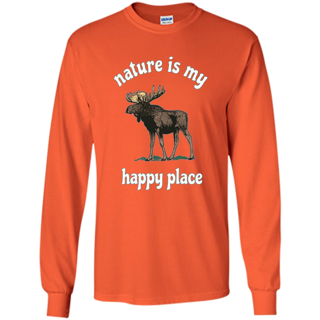 Moose's Wildlife T-Shirt Nature Is My Happy Place Orange