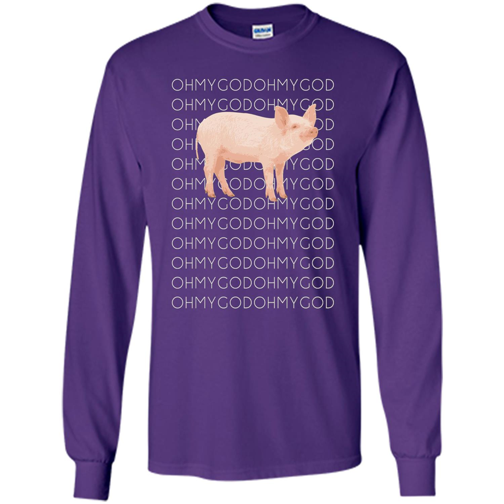Oh My God Pig T-shirt Cute Pig T-shirt Purple