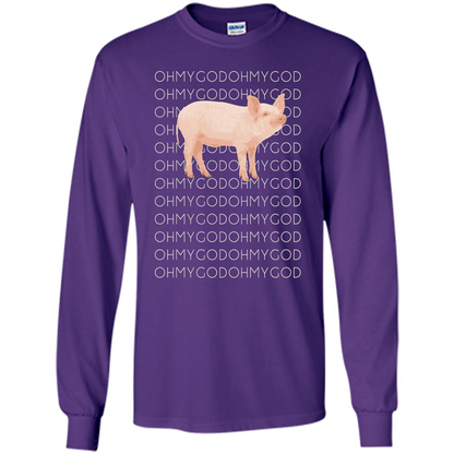 Oh My God Pig T-shirt Cute Pig T-shirt Purple