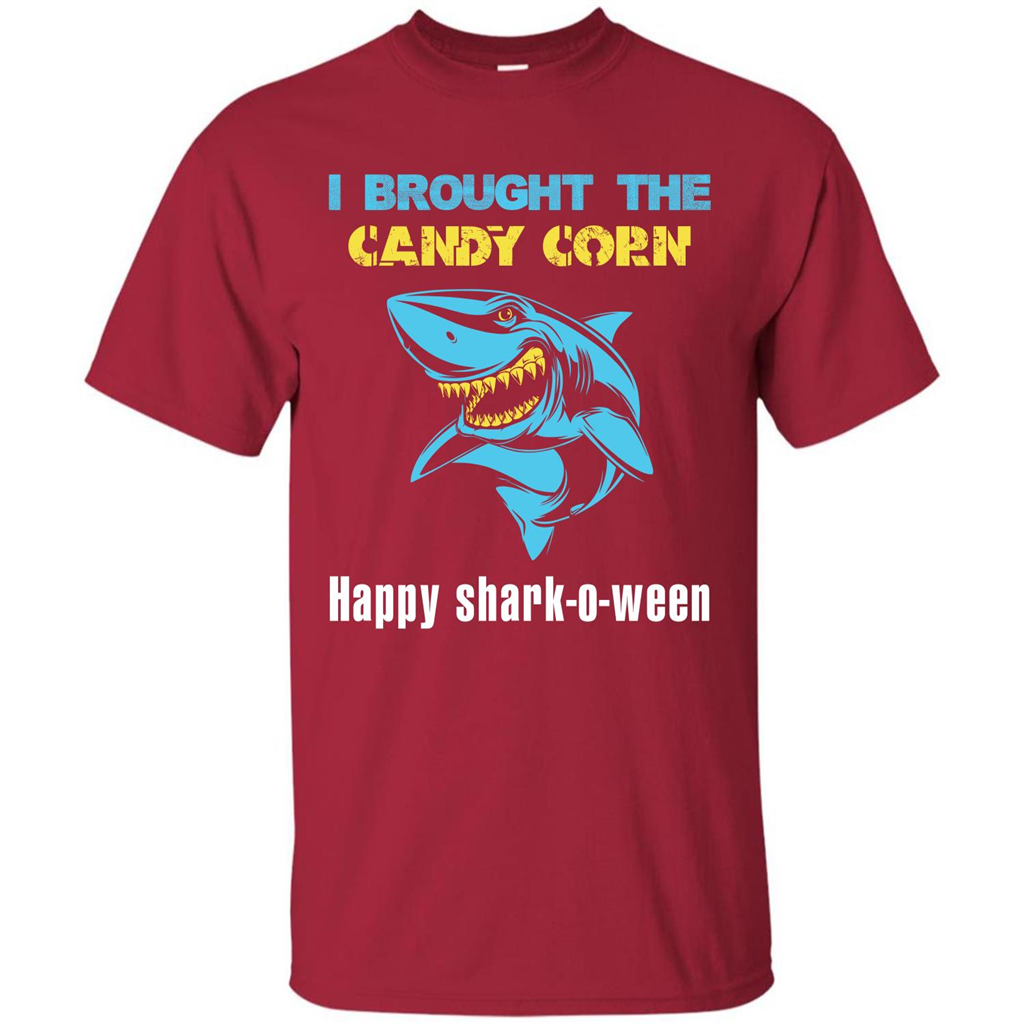 Shark T-shirt I Brought The Candy Corn Happy Shark-o-ween T-shirt Cardinal