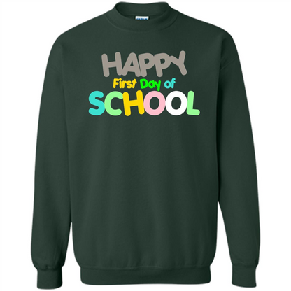 Happy First Day of School Colorful T-shirt Forest Green