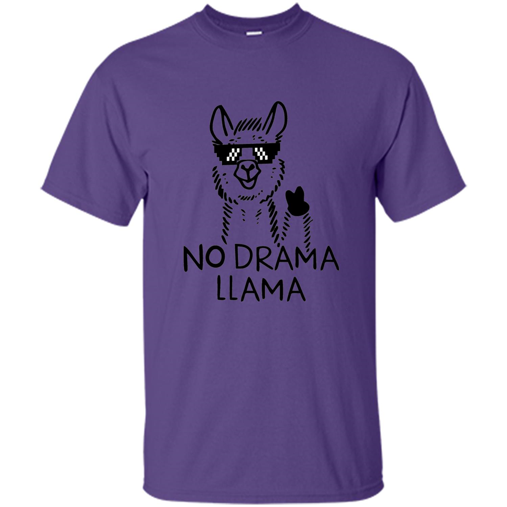 Funny No Drama Llama T-shirt Purple
