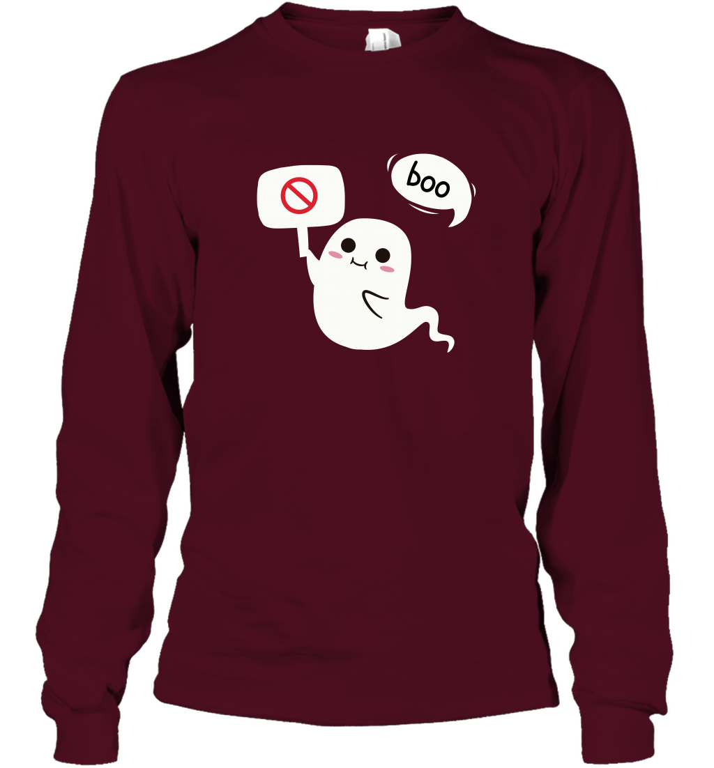 Boo Pink Shirt Long Sleeve T-Shirt Long Sleeve T-Shirt Maroon