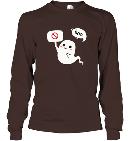 Boo Pink Shirt Long Sleeve T-Shirt Long Sleeve T-Shirt Dark Chocolate