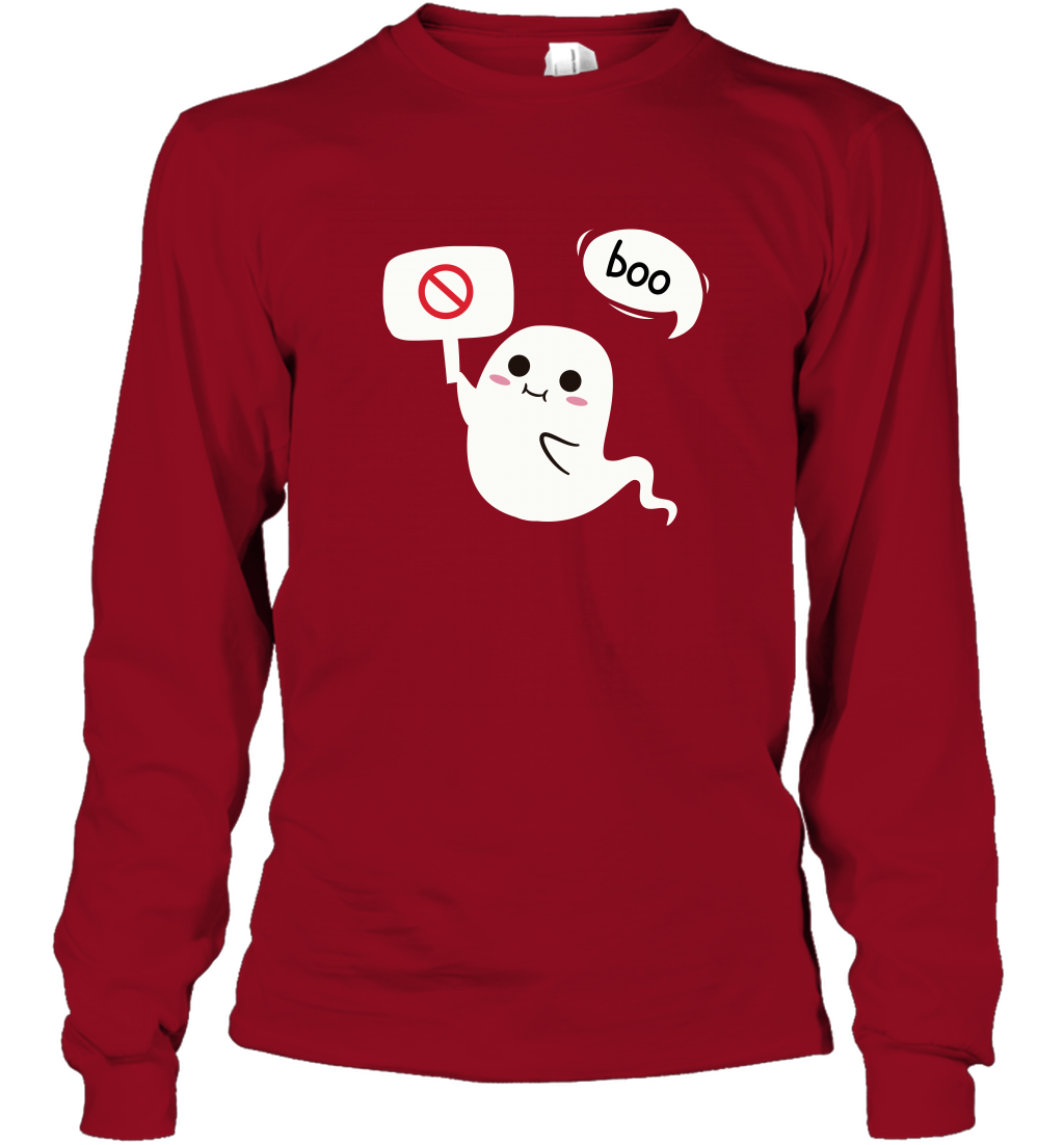 Boo Pink Shirt Long Sleeve T-Shirt Long Sleeve T-Shirt Cardinal Red