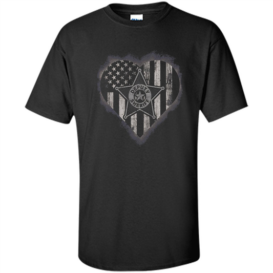 Heart Deputy Sheriff Wife Police T-shirt Black