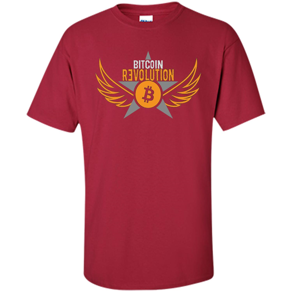 Bitcoin T-shirt Cool Cryptocurrency Revolution BTC Logo T-shirt Cardinal