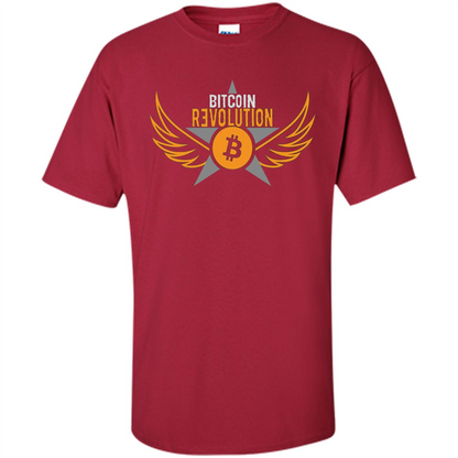 Bitcoin T-shirt Cool Cryptocurrency Revolution BTC Logo T-shirt Cardinal