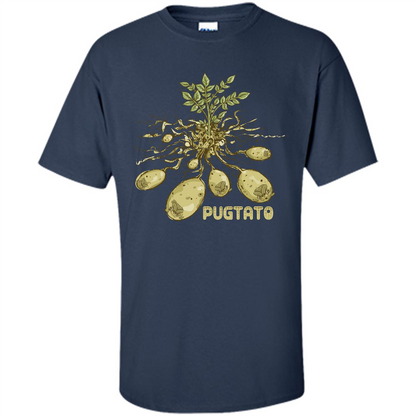 Pug Lover T-shirt Pug Potato Pugtato Navy