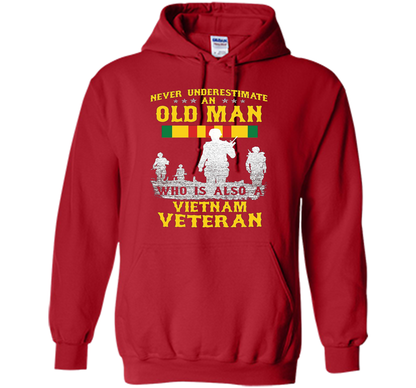 Mens Never Underestimate an OLD MAN Vietnam Veteran - Gift Tee cool shirt Red