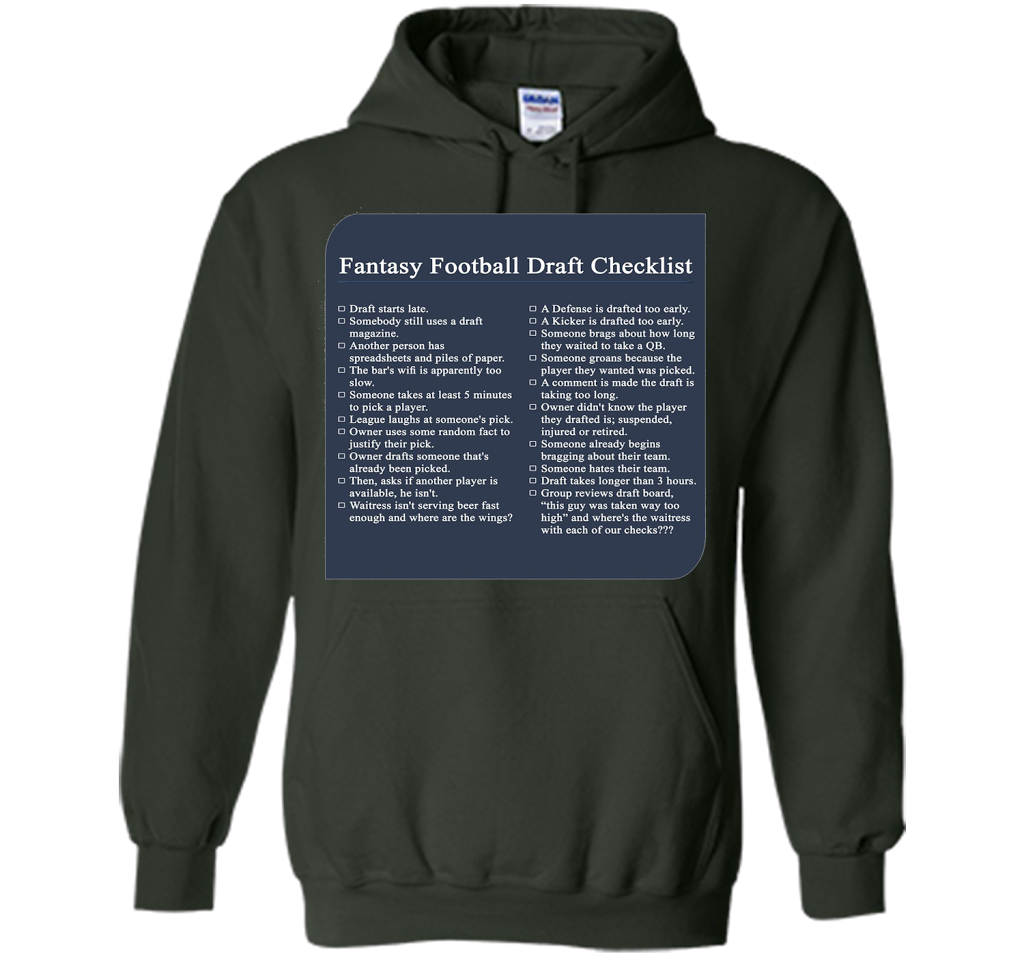 Fantasy Football Draft Checklist T-shirt