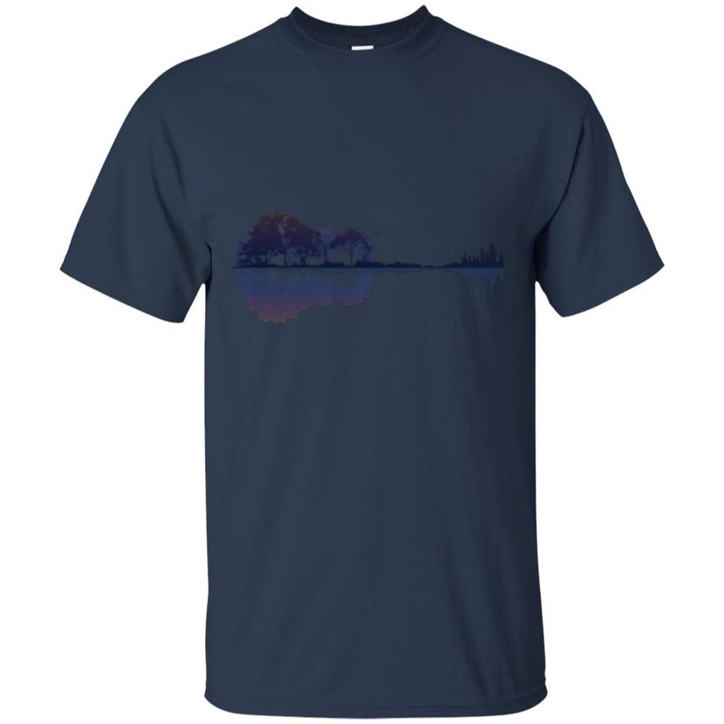 Nature Guitar T-shirt Guitar Lover T-shirt Navy