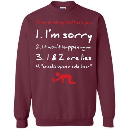 Beer T-shirt If My Drinking Bothers You T-shirt Maroon