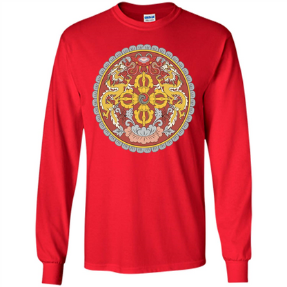 Emblem Of Bhutan T-shirt Red