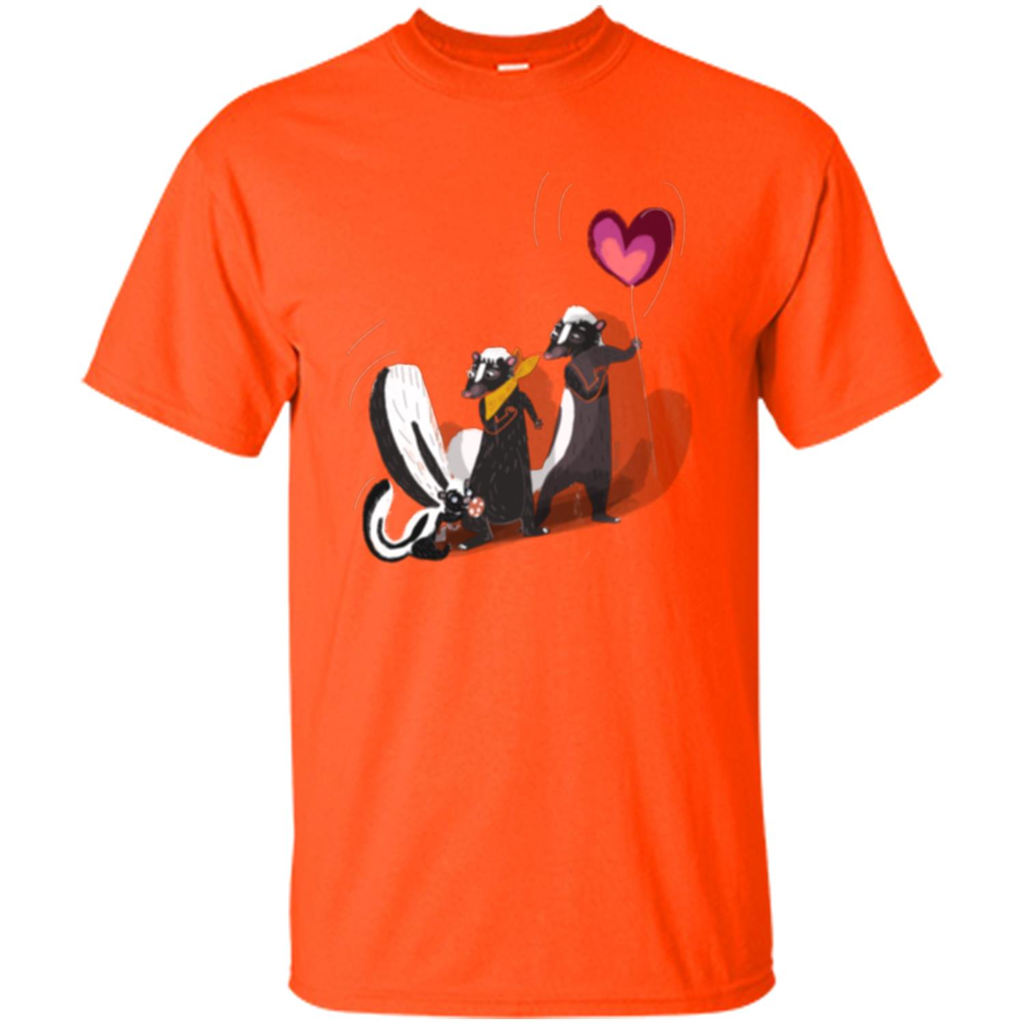 Happy Skunk Famiily T-shirt Orange