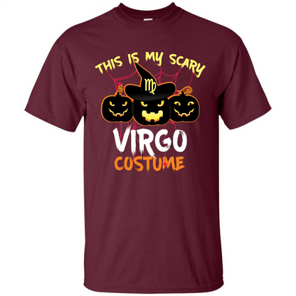 Halloween T-shirt This Is My Scary Virgo Costume T-shirt Maroon