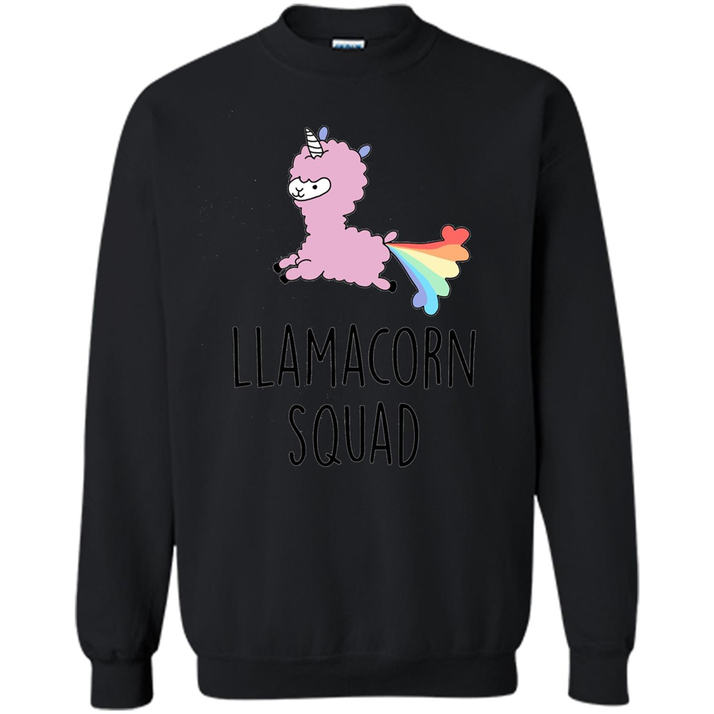 Llamacorn Squad Funny Llama Unicorn T-Shirt Black