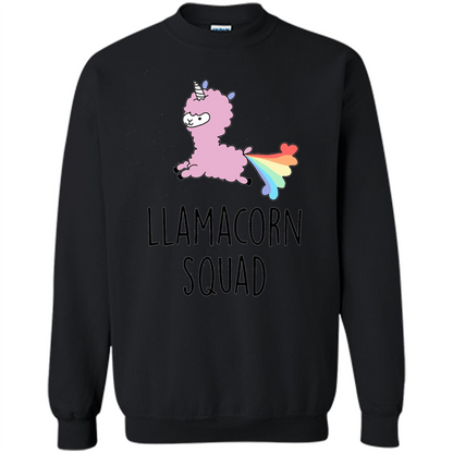Llamacorn Squad Funny Llama Unicorn T-Shirt Black