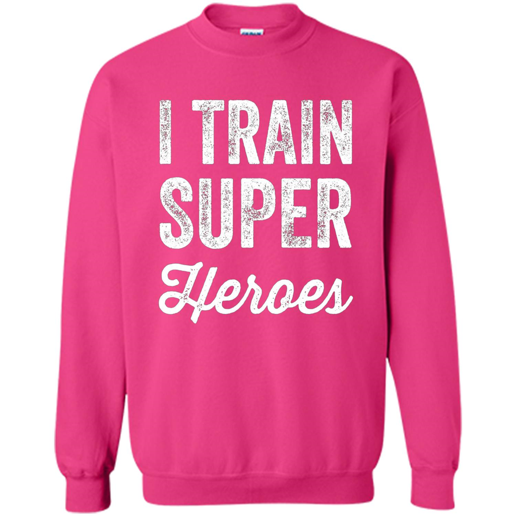 I Train Superheroes T-shirt Heliconia