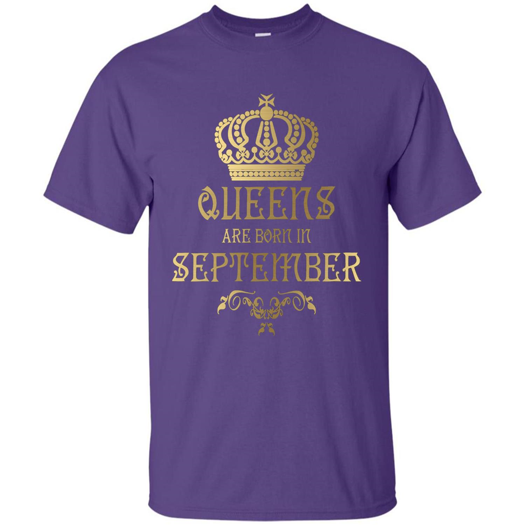 Queens Are Born In September T-shirt Birthday T-Shirt Purple