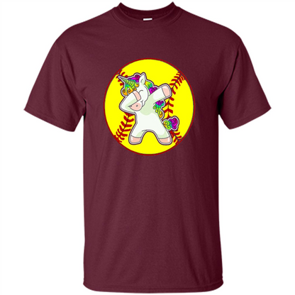 Unicorn Dabbing Softball T-shirt Maroon