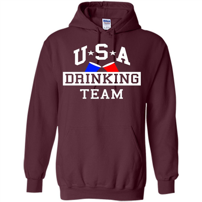 Independence Day T-shirt USA Drinking Team Maroon
