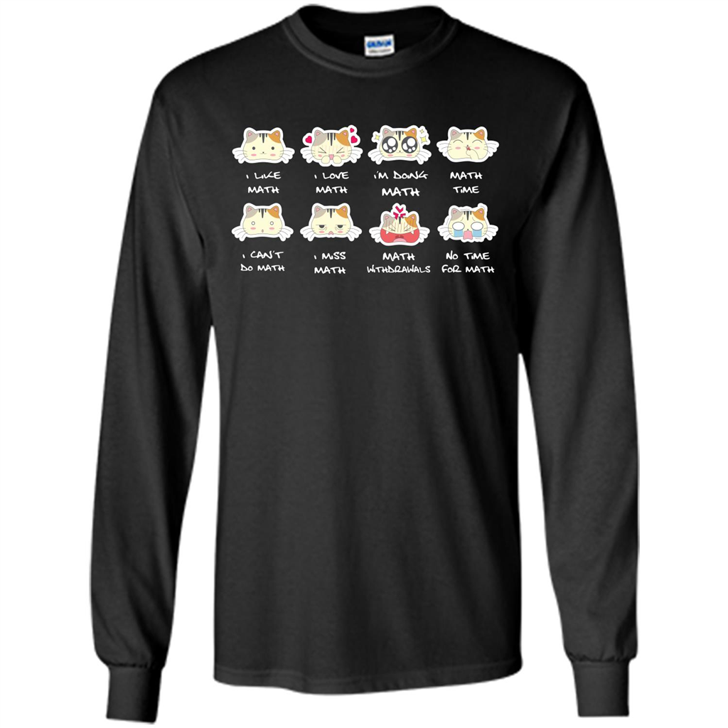 I Love Math T-shirt Cat Emotion Black
