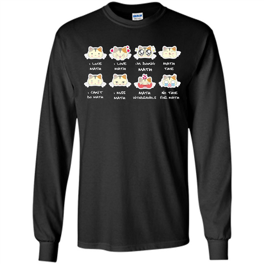 I Love Math T-shirt Cat Emotion Black