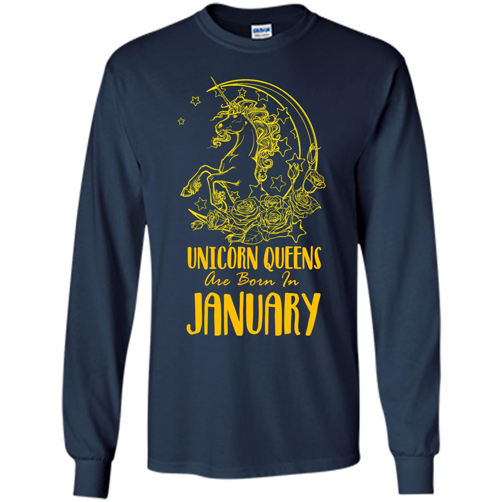 January Unicorn T-shirt Unicorn Queens Are Born In January Navy