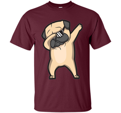 Dabbing Pug Shirt - Cute Funny Dog Dab T-Shirt t-shirt Maroon