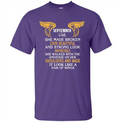 September Girl She Made Broken Look Beautiful T-shirt Purple
