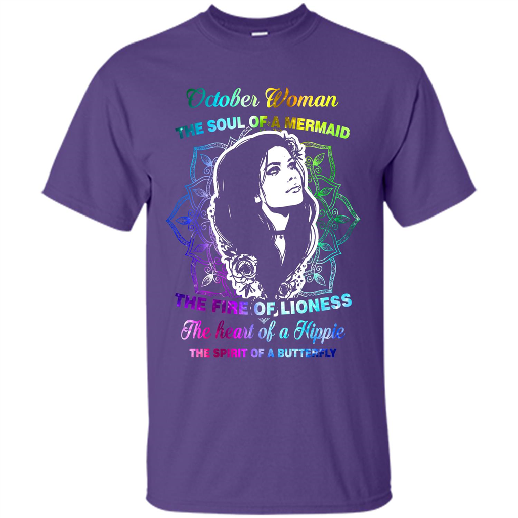 October Woman T-shirt The Heart Of A Hippie Purple