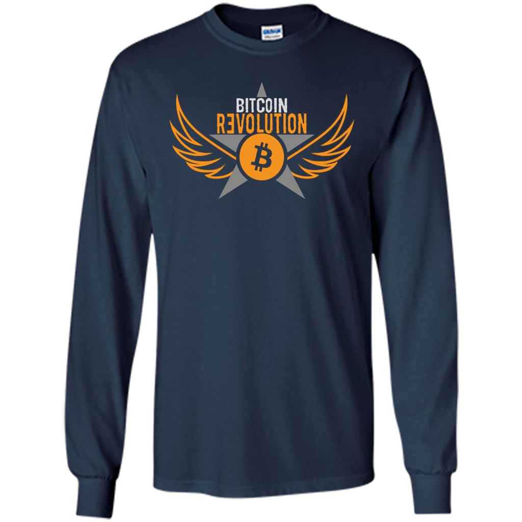 Bitcoin T-shirt Cool Cryptocurrency Revolution BTC Logo T-shirt Navy