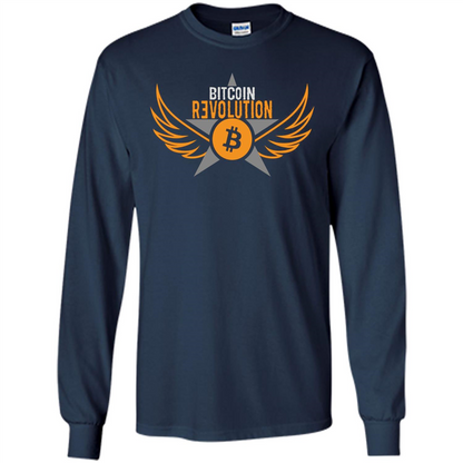 Bitcoin T-shirt Cool Cryptocurrency Revolution BTC Logo T-shirt Navy