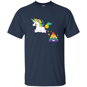 Unicorn Rainbow Poop Funny Cute Emojis T-shirt