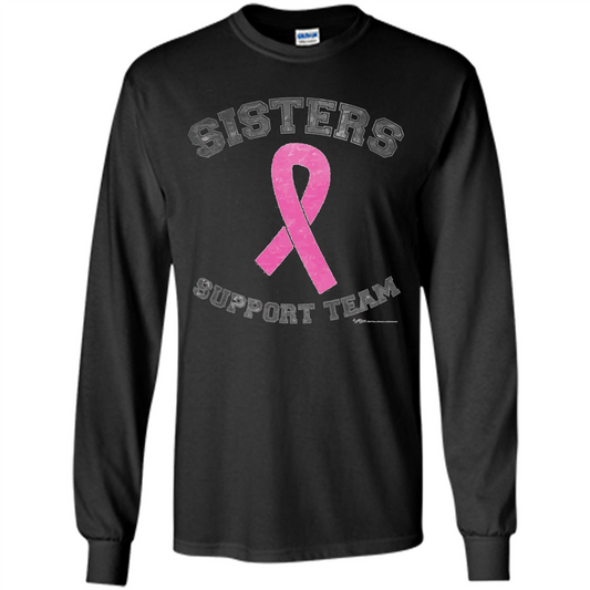 Breast Cancer Awareness T-shirt Sisters Support Team Black