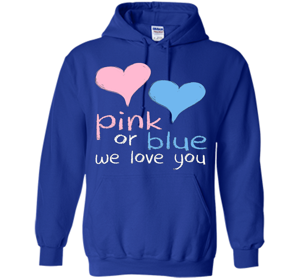 Pink Or Blue We Love You Baby Shower Gender Reveal Cute shirt Royal