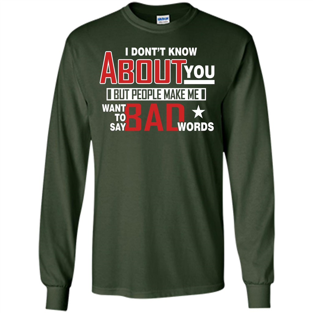 Lifestyle T-shirt Want To Say Bad Words Forest Green