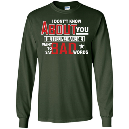 Lifestyle T-shirt Want To Say Bad Words Forest Green