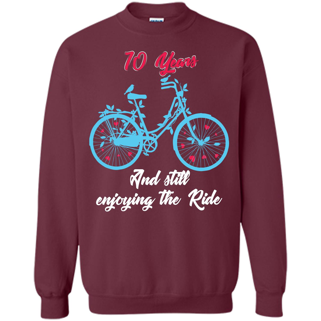 Anniversary T-shirt 10 Years And Still Enjoying The Ride Maroon