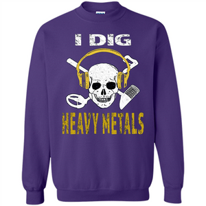 I Dig Heavy Metals Metal Detector Skull Treasure Hunt T-shirt