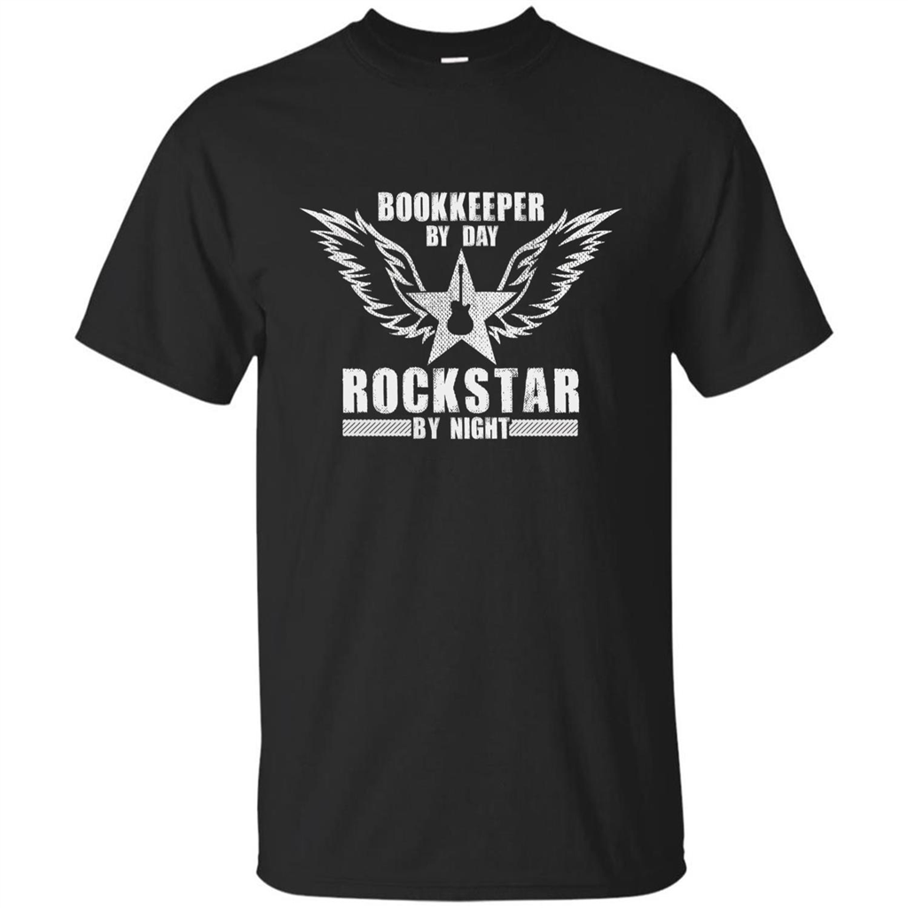 The Official Bookkeeper By Day T-Shirt Rockstar By Night T-Shirt Black