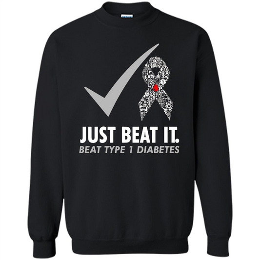 Just Beat It T-shirt Beat Type 1 Diabetes Black